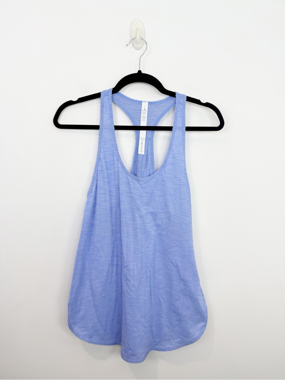 Lululemon 105 F Singlet Heathered Hydrangea Blue Tank Top Size 2 NWT